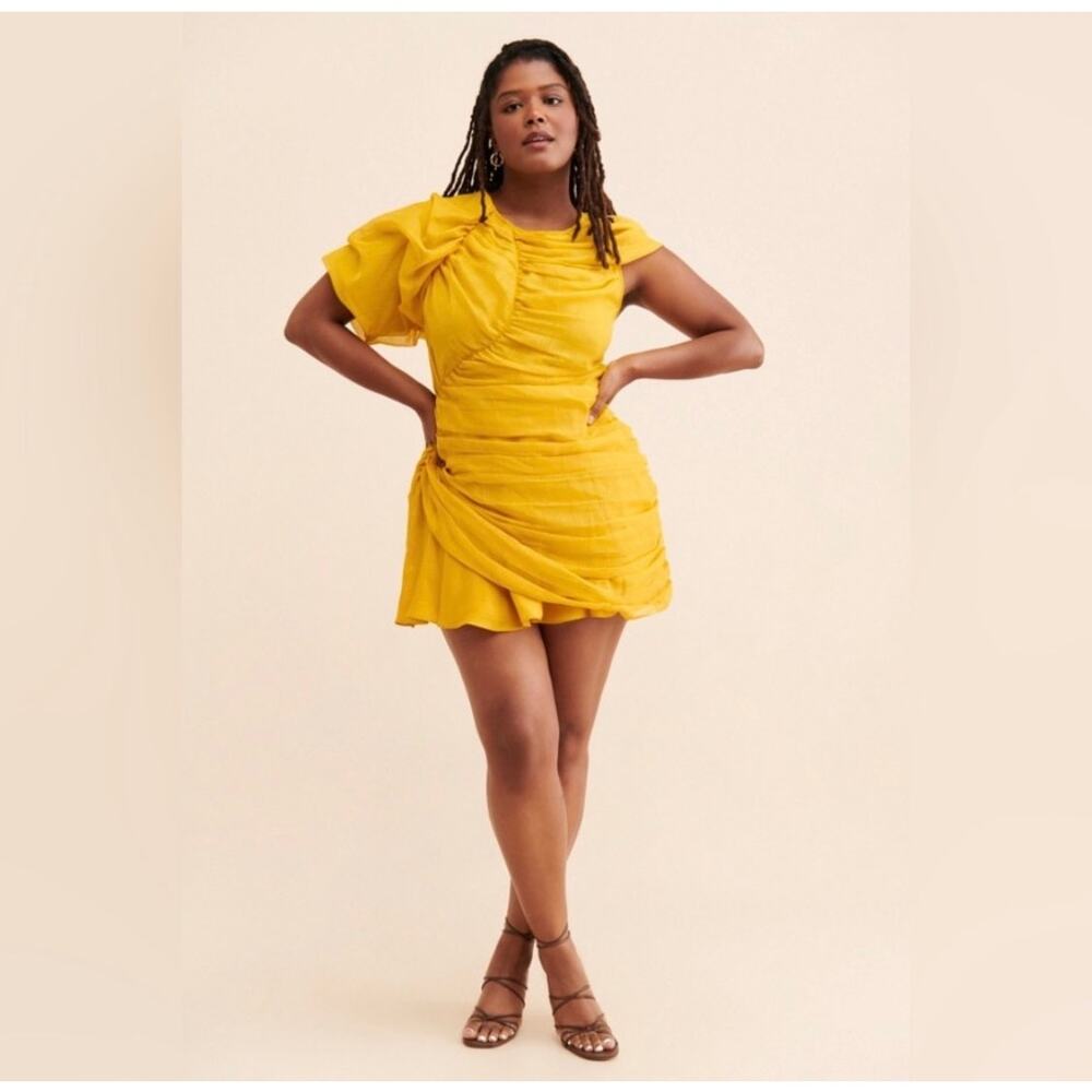 Anthropologie Yellow Mini Dress Bhanuni by Jyoti